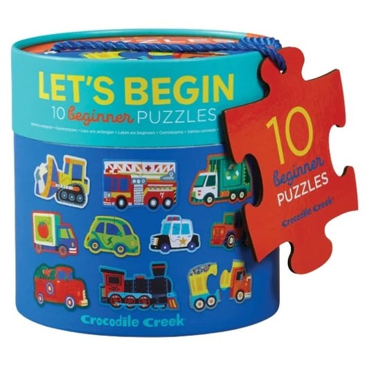 Crocodile Creek Let's Begin: Vehicles | Puzzle Canister available at Bear & Moo