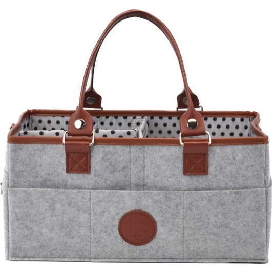 Luxe Baby Nappy Caddy in Grey available at Bear & Moo