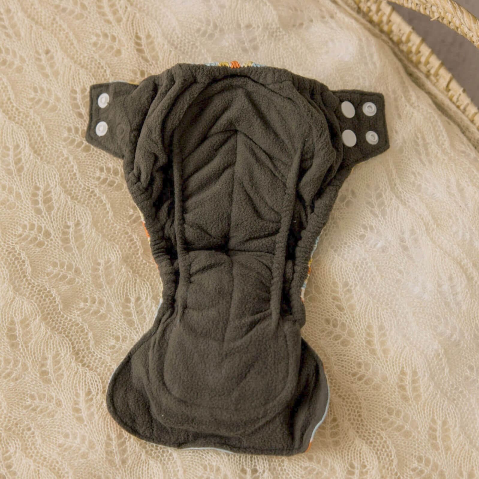 Newborn Charcoal Bamboo Inner of Reusable Cloth Nappy available at Bear & Moo