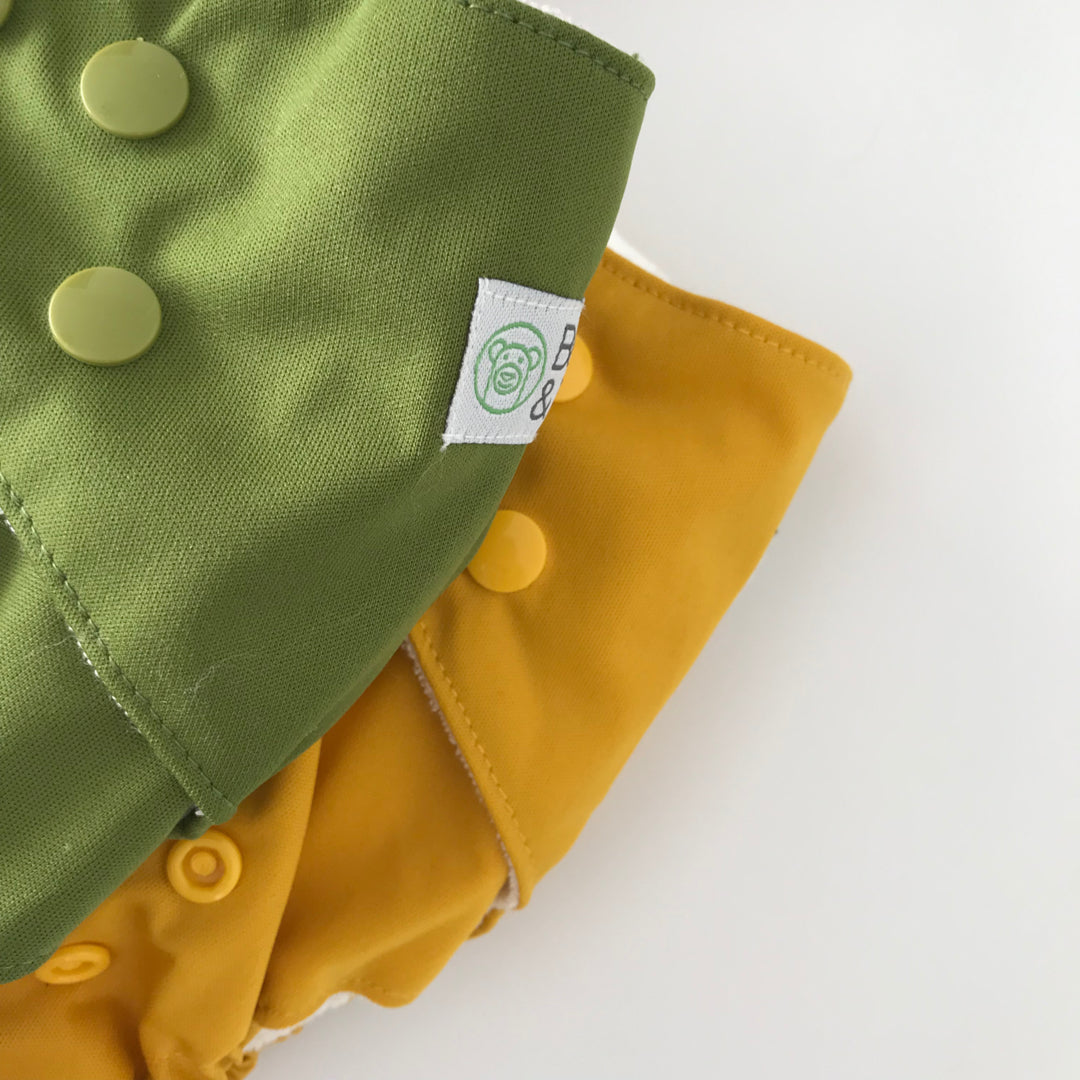 Mustard Reusable Cloth Nappy from Bear & Moo