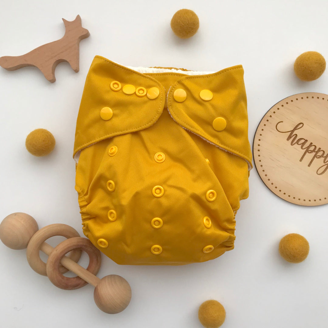 Mustard Reusable Cloth Nappy from Bear & Moo