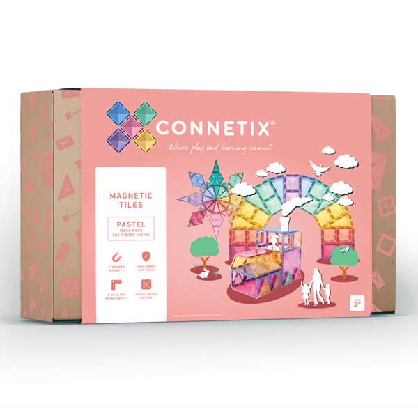 Connetix Tiles | 202 Piece Pastel Mega Pack available at Bear & Moo