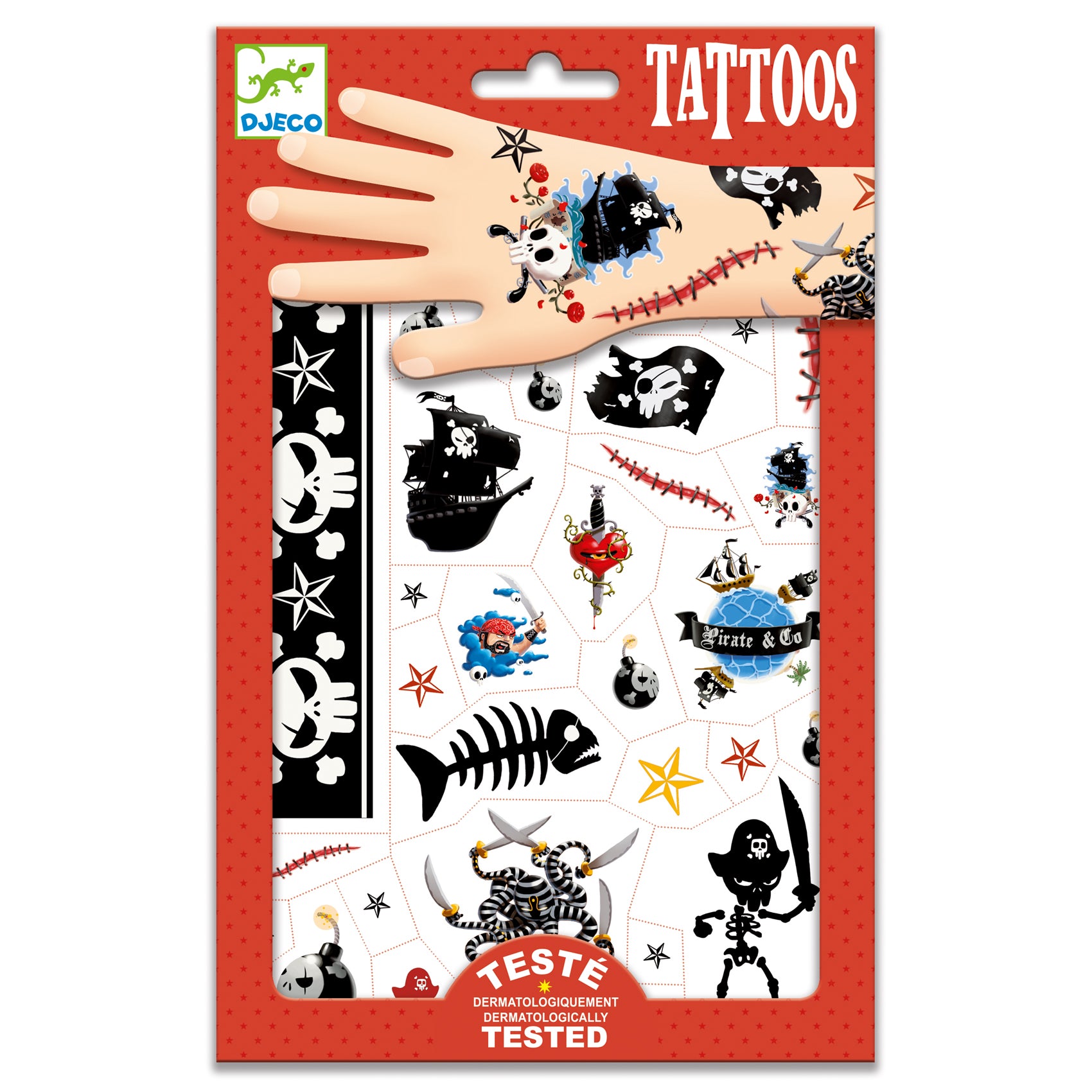 Djeco Pirates Temporary Tattoos available at Bear & Moo