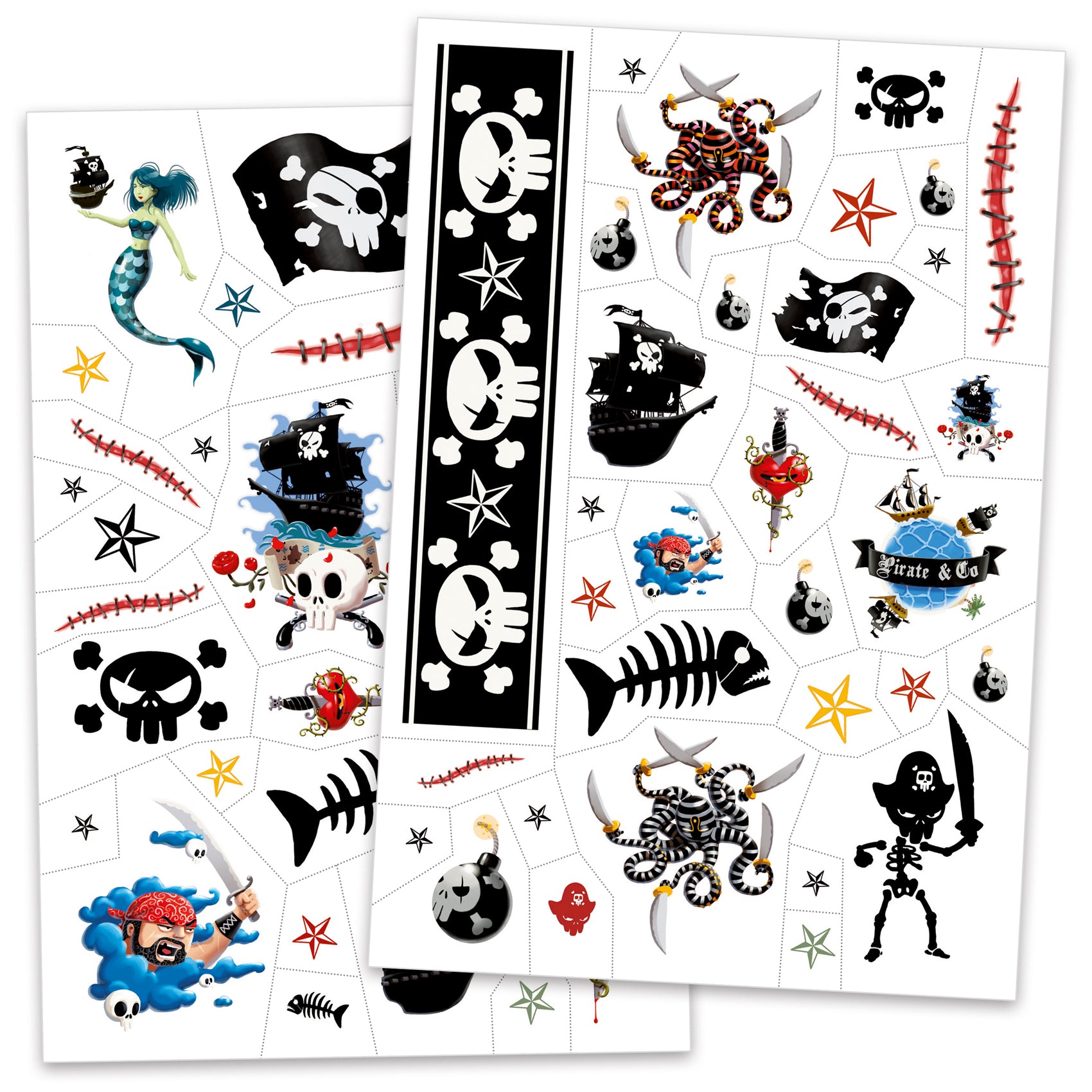 Djeco Pirates Temporary Tattoos available at Bear & Moo