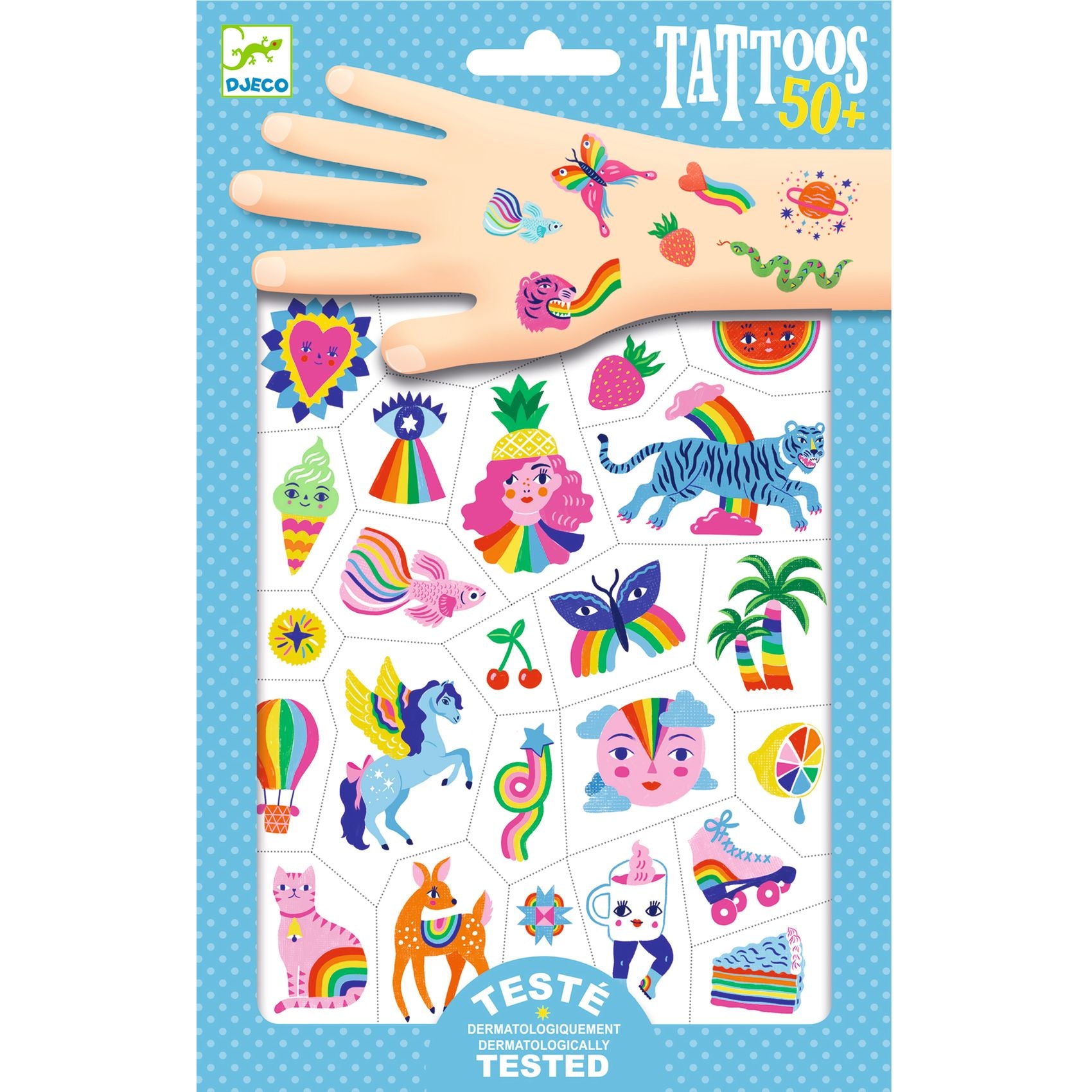 Djeco Rainbow Temporary Tattoos available at Bear & Moo