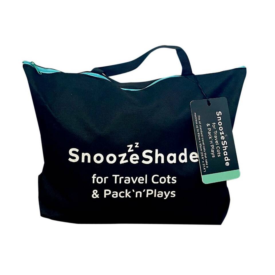 Travel Cot SnoozeShade Blackout Cover available at Bear & Moo