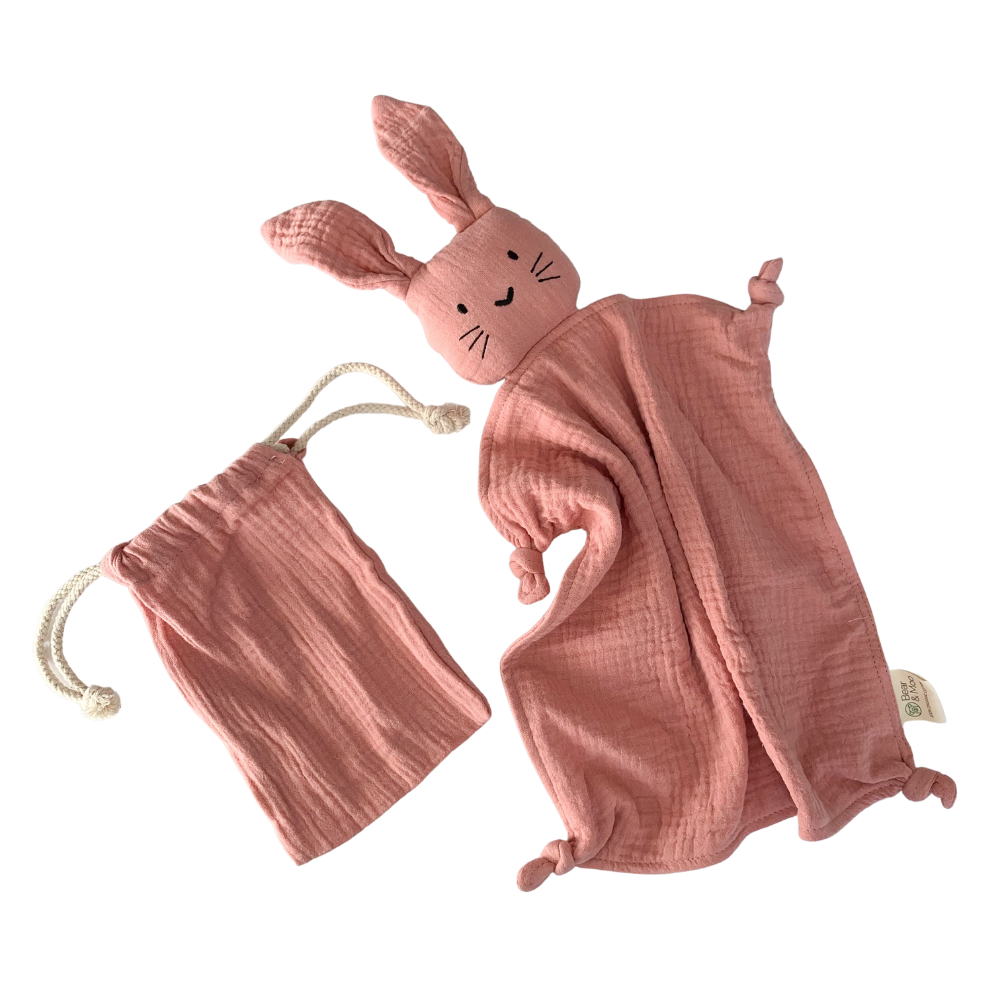  Snuggly Comforter and Bag in Dusky Pink from Bear & Moo