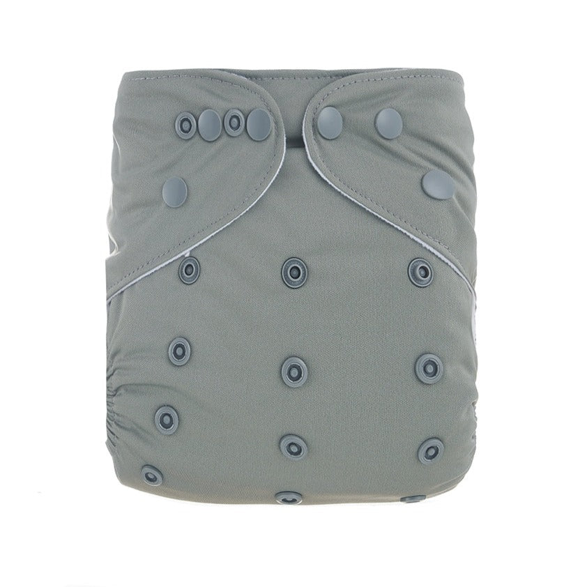 One Size Fits Most Reusable Cloth Nappy in Stone by Bear & Moo