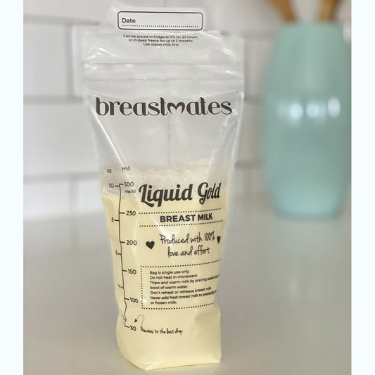 Breastmates Liquid Gold Breastmilk Storage Bags available at Bear & Moo