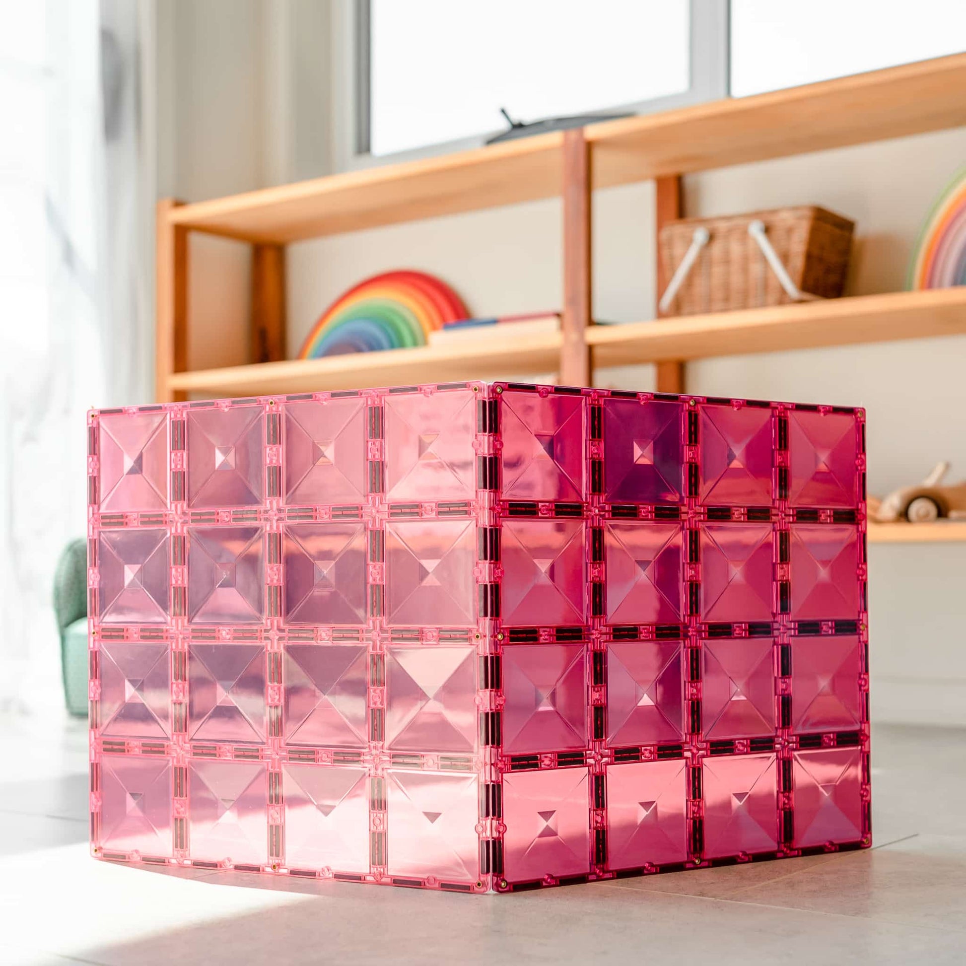 Connetix Tiles | 2 Piece Base Plate Pack - Pink & Berry available at Bear & Moo