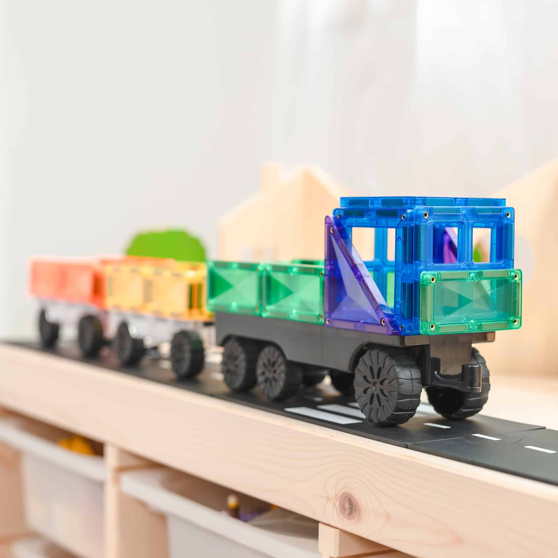 Connetix Tiles | 50 Piece Rainbow Transport Pack available at Bear & Moo
