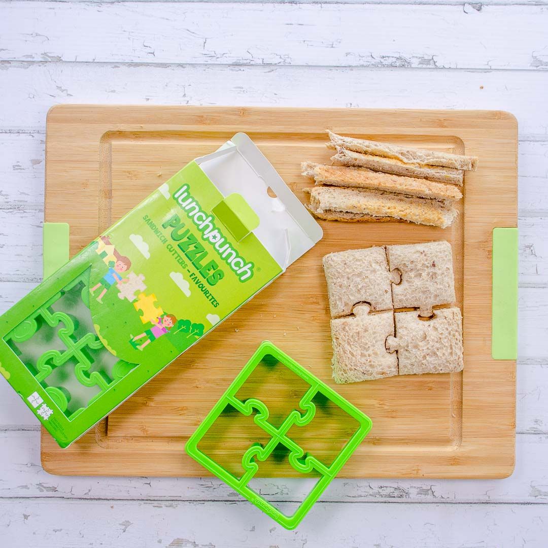 Little Delights Lunch Punch Puzzles Sandwich Cutter Pair available at Bear & Moo