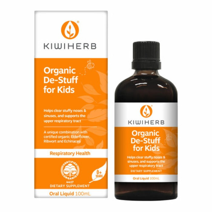 Kiwiherb Organic De-Stuff For Kids 100ml available at Bear & Moo