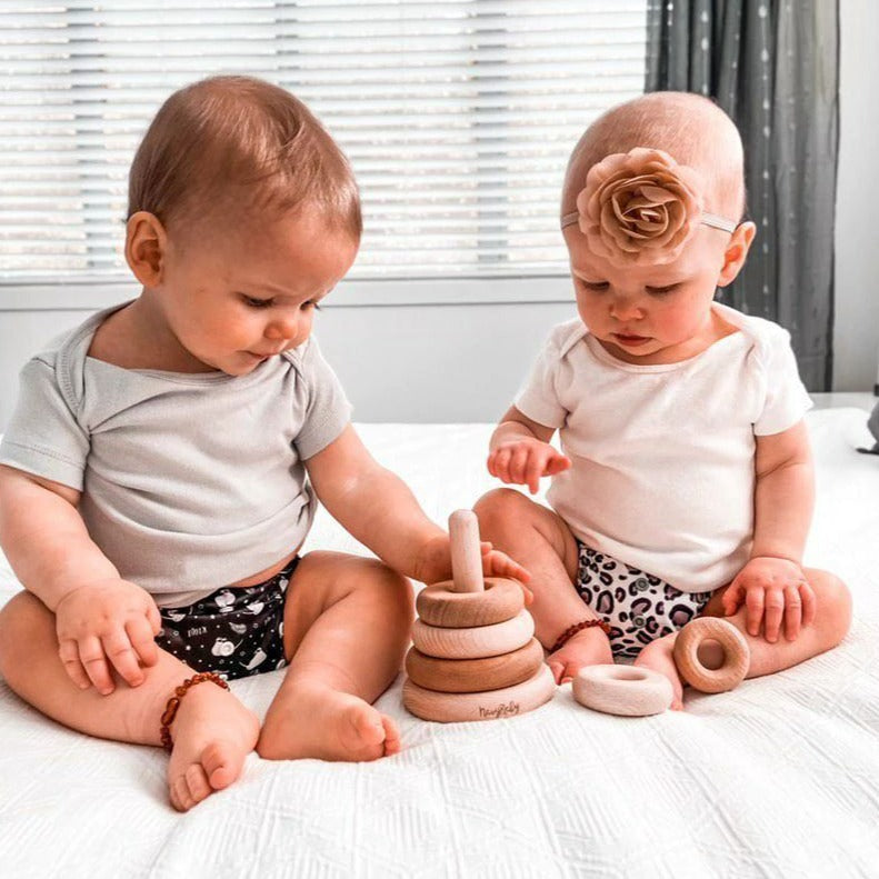 NavyBaby Stacker | Wooden Donut Stacker | Bear & Moo