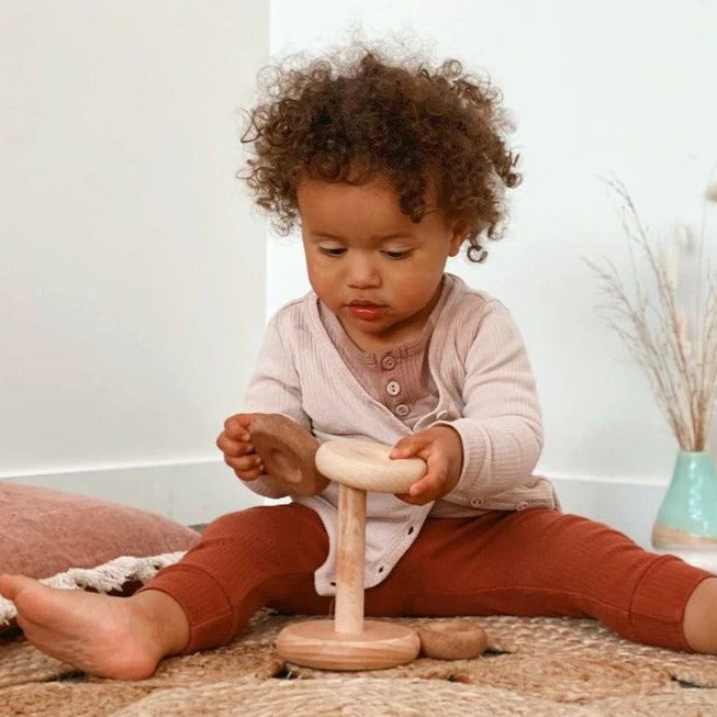 NavyBaby Stacker | Wooden Donut Stacker | Bear & Moo