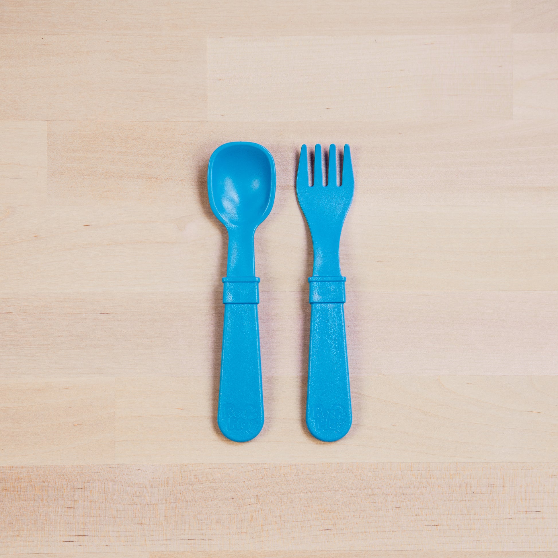 Re-Play Utensil Set | Sky Blue Fork & Spoon from Bear & Moo