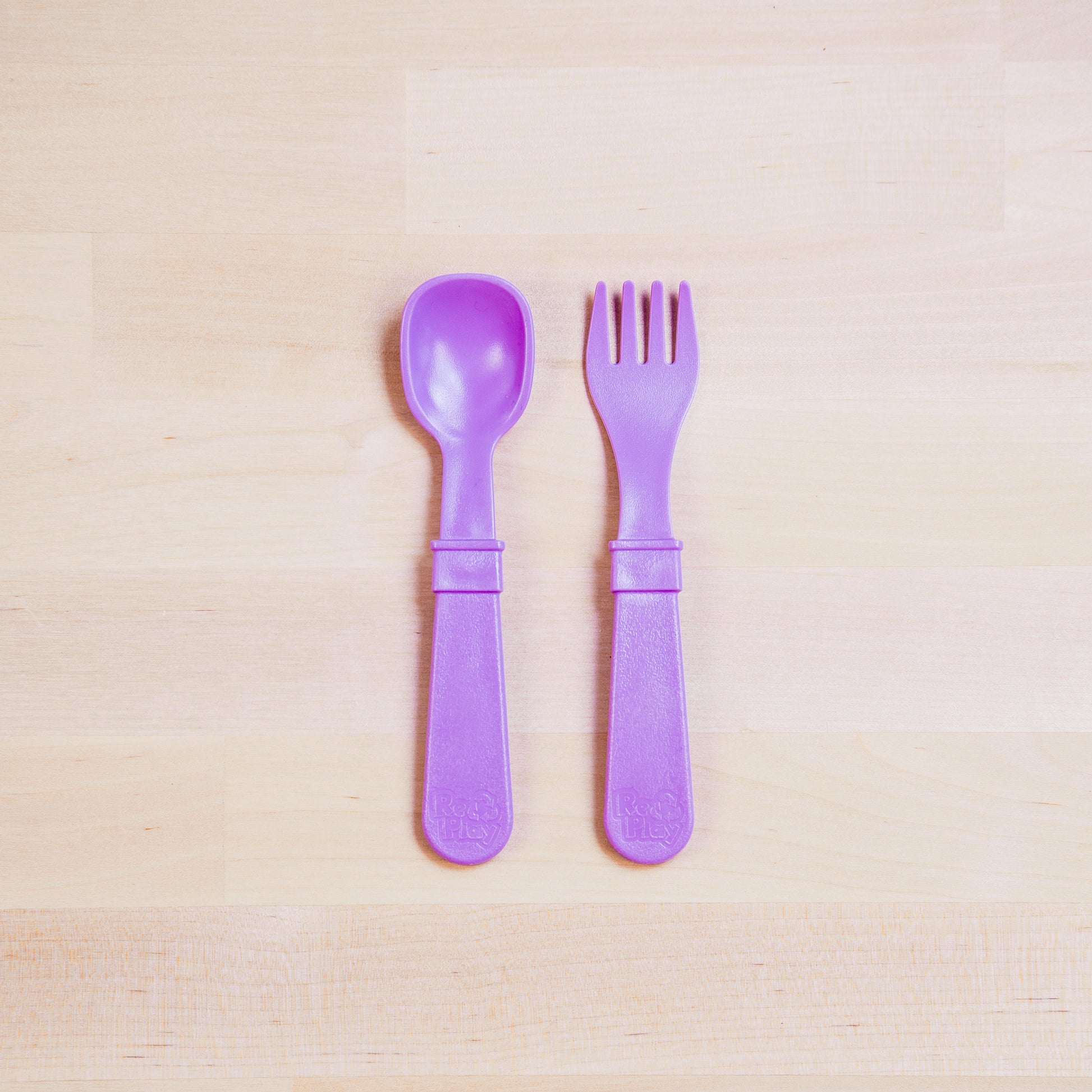 Re-Play Utensil Set | Purple Fork & Spoon from Bear & Moo