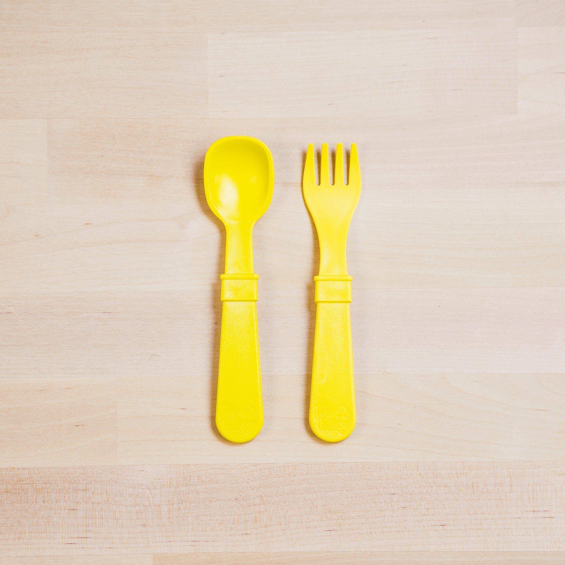 Re-Play Utensil Set | Yellow Fork & Spoon from Bear & Moo