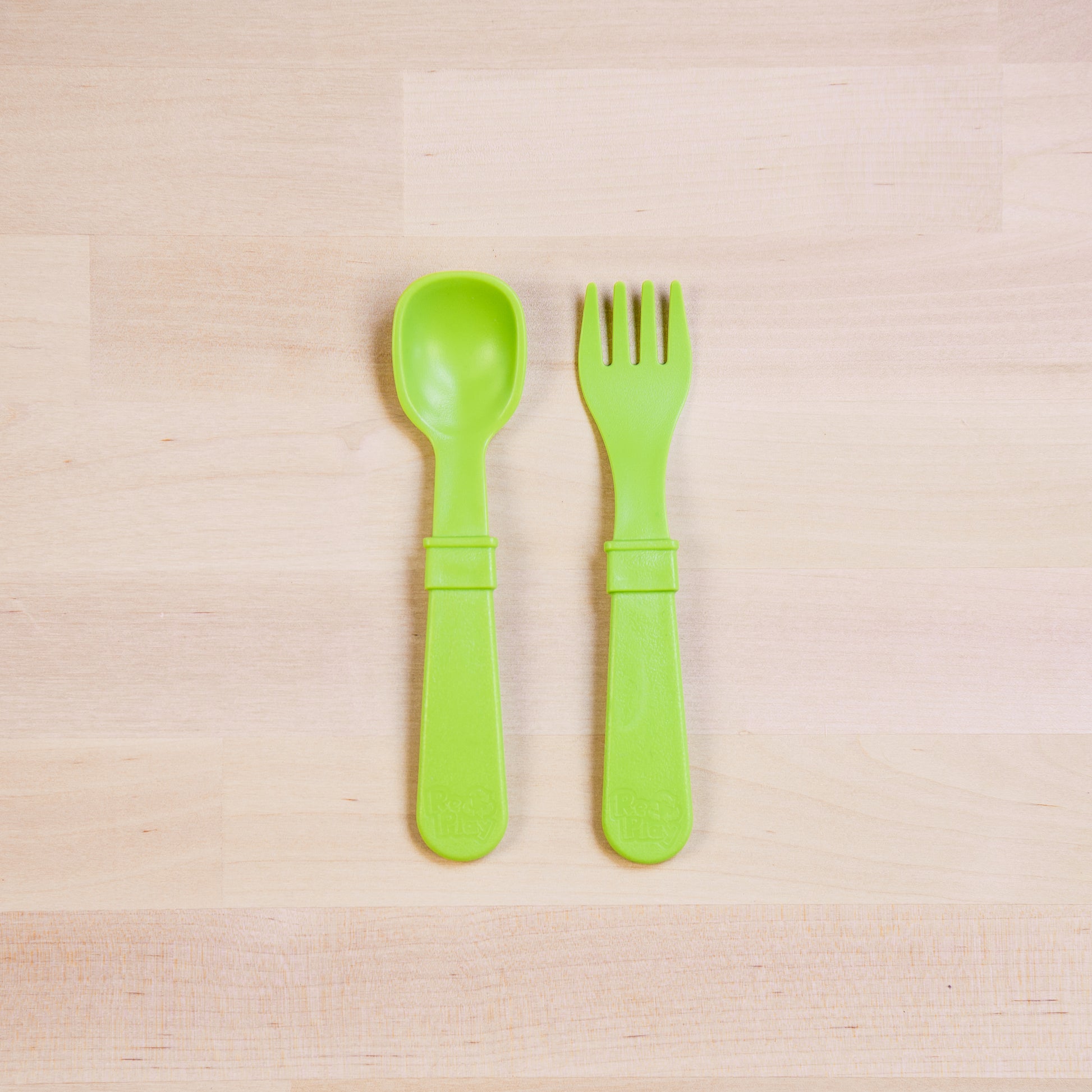 Re-Play Utensil Set | Lime Green Fork & Spoon from Bear & Moo