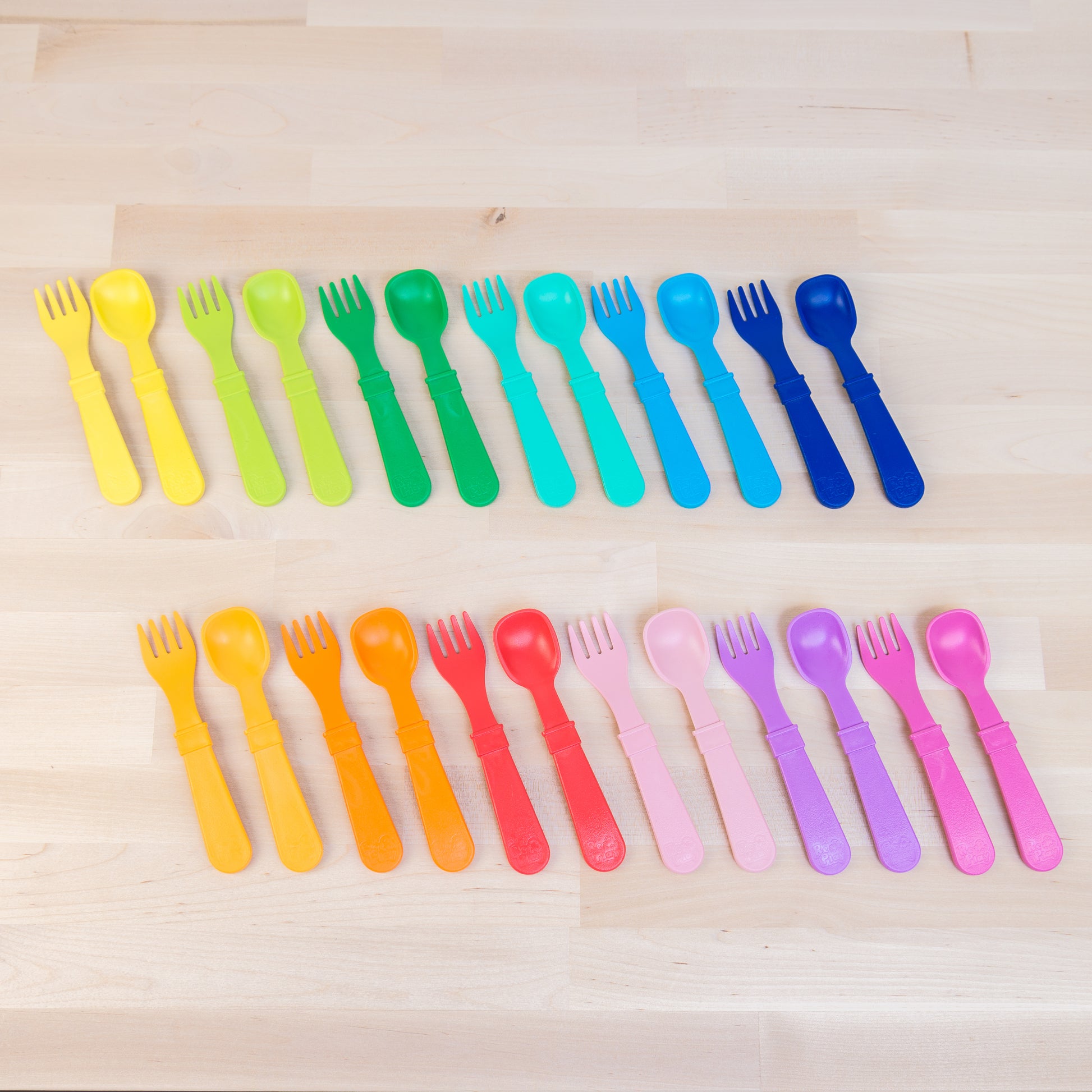 Re-Play Utensil Set | Fork & Spoon Rainbow Collection from Bear & Moo