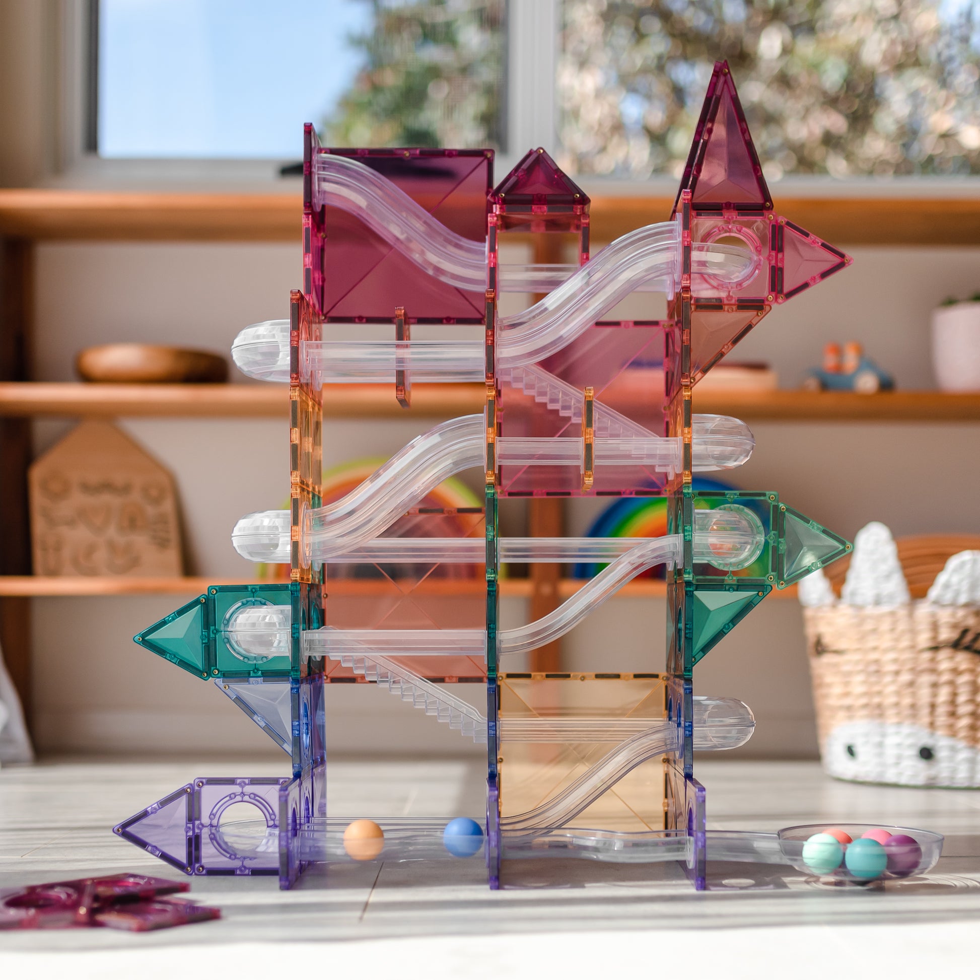 Connetix Tiles | 106 Piece Pastel Ball Run Pack
